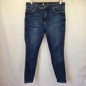 Kut From The Kloth Donna High Rise Ab Fab Skinny Ankle Jeans Dark Wash Size 10